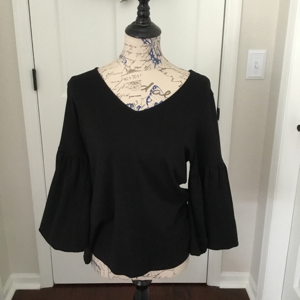 HALOGEN BLACK BLOUSE